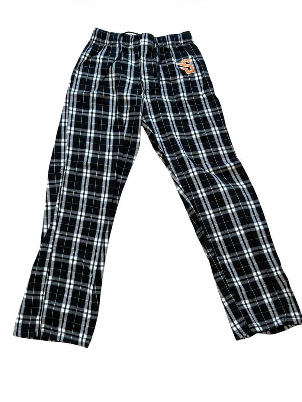 District Black and White Plaid Lounge Pants w/Susquehanna logo. M. Gently worn.